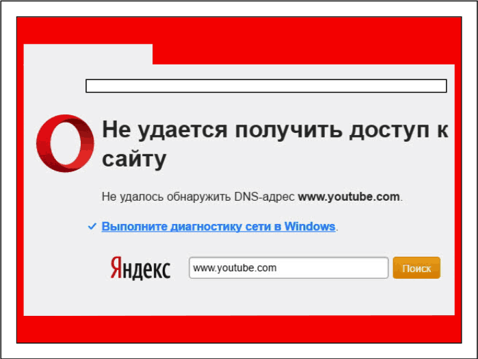 Ошибка «Не удаётся установить соединение с сайтом».