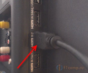 Подключаем HDMI кабель к телевизору