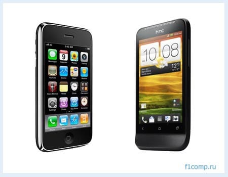 HTC One V и iPhone 3 G